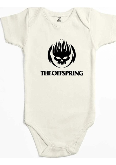 Zepplin Giyim The Offspring Logo Skull Text Ekru Bebek Body Zıbın