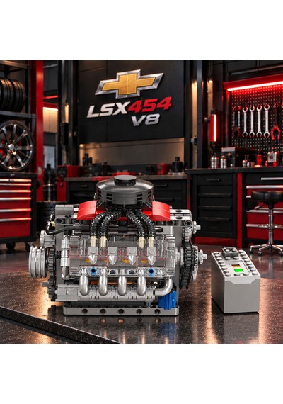 Mould King 10171 Chevrolet Lsx454 V8 Motor Yapım Seti 487 Parça