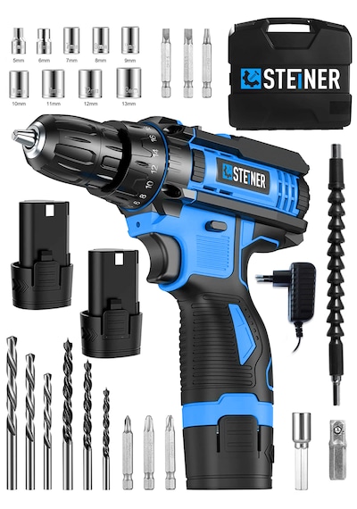 Steiner ST-128VF Li-ion Çift Akülü Şarjlı Vidalama Armut Mavi