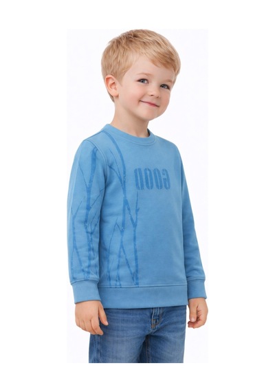 Baglan Erkek Çocuk Önü Arkası Baskılı Sweatshirt Bgl-st05241 Yeşil