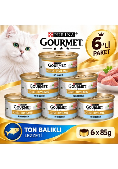 Gourmet Gold Kıyılmış Ton Balıklı Yetişkin Kedi Yaş Mama 6x85g