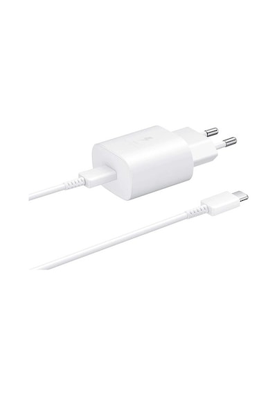 Samsung Uyumlu Galaxy A22 Fast Charging 25W Type-C Kablolu Şarj Beyaz