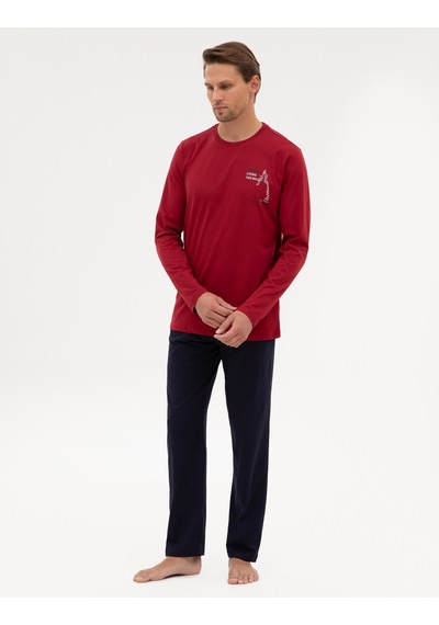 Pierre Cardin Erkek Bordo Pijama Takım 50322635-900 Bordo