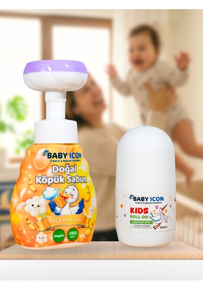 Baby Icon Doğal Çocuk Köpük El Sabunu Muz Kokulu Vegan Parabensiz + %100 Doğal Organik Vegan Çocuk Roll On