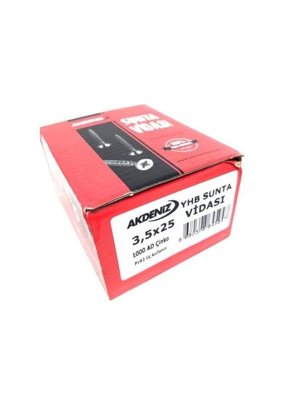 Akdeniz Sunta Vidası 3.5X25 Çinko 1000 Adet N11.59605
