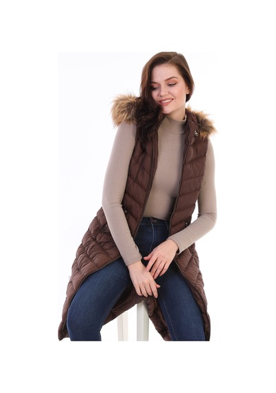 Z6684 Dewberry Bayan Yelek-kahve Kahve