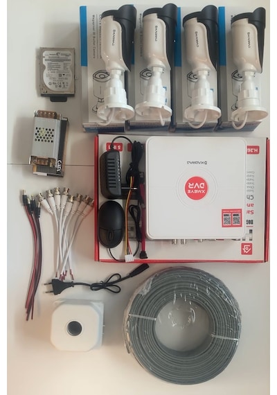 4 Kameralı Güvenlik Kamera Seti - Kdj-4s-6al-ss-e1