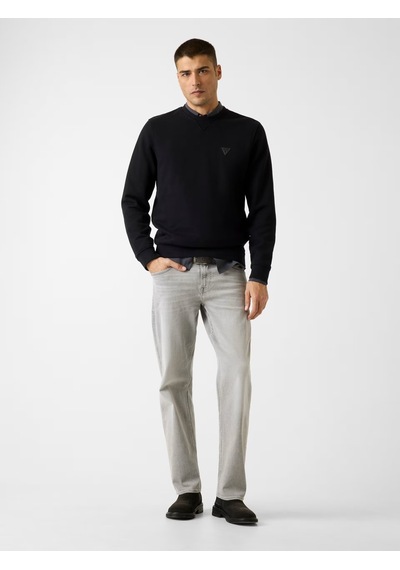 Guess M6rq08kcn01 Cn Ls Basic Erkek Sweatshirt Siyah