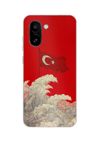 Oneplus 15r Uyumlu Ay Yıldız Türk Dalgası Baskılı Silikon Kılıf