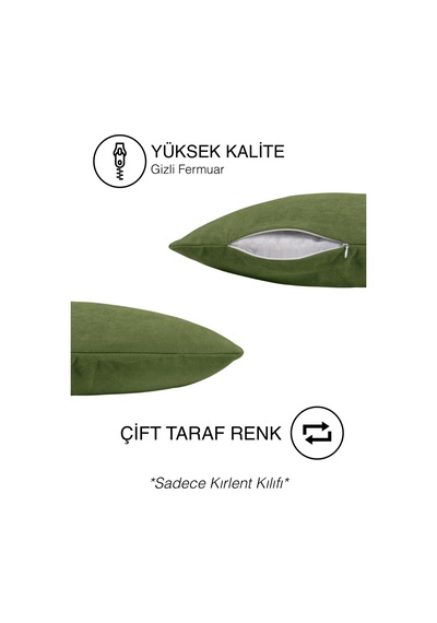 Br Perle Home Daily Series Zeytin Yaprağı Rengi Kırlent Yastık Kılıfı Zeytin Yaprağı
