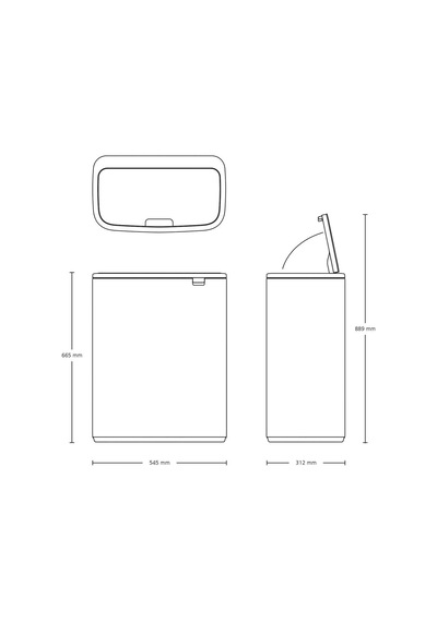 Brabantia Çöp Kutusu İki Bölmeli 30+30 Lt Bo Pedal Bin Platinium
