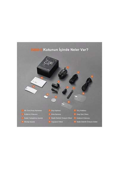 70maı Dash Cam X800 Ön Kamera + Rc14 Arka Kamera Siyah