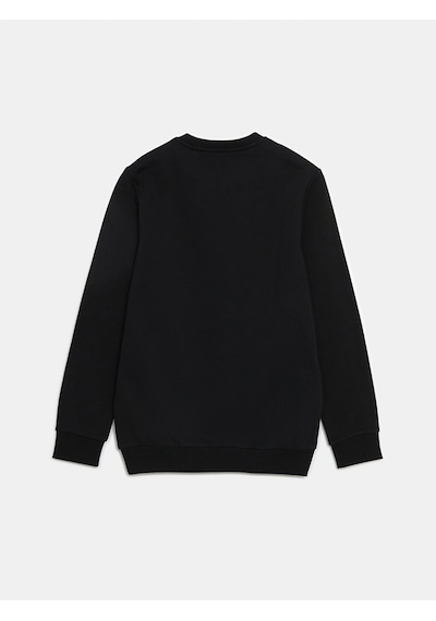 Lcwaıkıkı Basic Siyah Bisiklet Yaka Uzun Kollu Erkek Sweatshirt