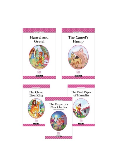 İngilizce Level 3 Seti - Hansel And Gretel, The Camel's Hump, The Clever Lion King, The Emperor's New Cloths, The Pied Piper Ciltli 1001 Çiçek Kitaplar