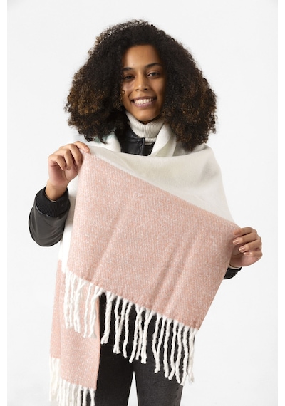 Püsküllü Buklet Atkı Şal 40x210 CM 1290 Pudra