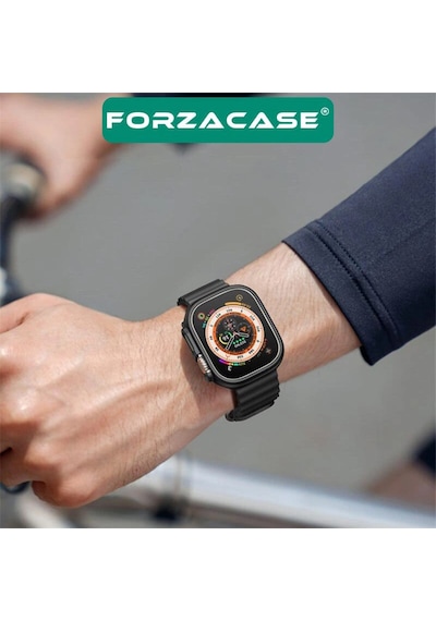 Forzacase Apple Uyumlu Watch  Ultra 3 49mm İle   Önü Kapalı Ekran Korumalı Sert Rubber Kılıf - Fc015