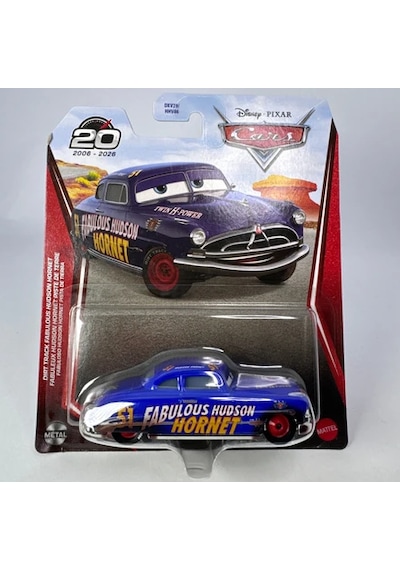 Disney Pixar Cars Dirt Track Fabulous Hudson Hornet 20.yıl Model Araba Dxv29 Lacivert