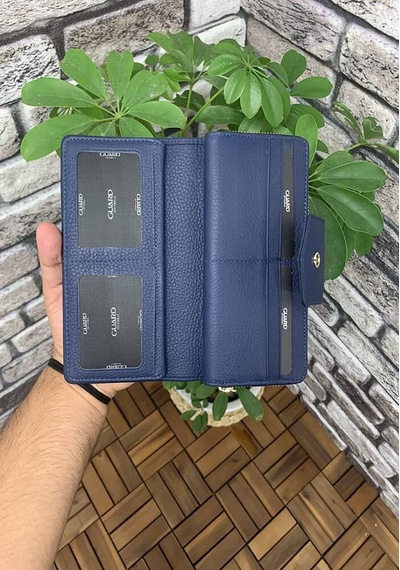 Guard Mat Lacivert Fermuarlı ve Hakiki Deri Patlı El Portföyü Lacivert