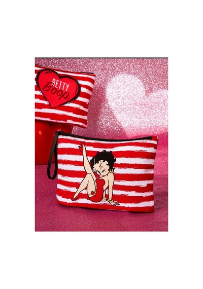Betty Boop Desenli Makyaj Organizer Çantası