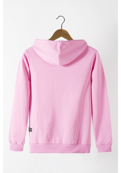 Terapi Men Erkek Pembe Kapüşonlu Kanguru Cepli Basic Sweatshirt Pembe