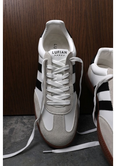 Lufian 111230322 Mike Sneaker Erkek Deri Ayakkabı Beyaz-siyah