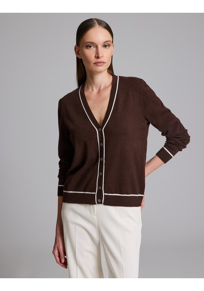 Pierre Cardin Kahverengi Slim Fit Basic Triko Hırka 50333949-vr029