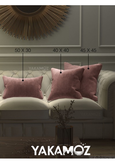 Br Yakamoz Tatlı Pembe Kırlent , Yastık Kılıfı Kadife Görünümlü Velvet Touch Serisi Tatlı Pembe