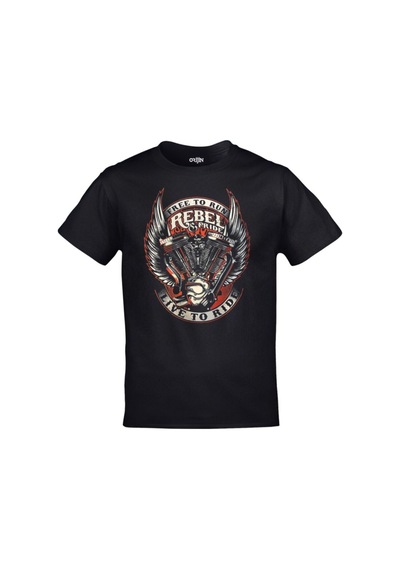 Kalic Studio Unisex Siyah Rebel & Pride Free To Run Live To Ride Baskılı Siyahorj143