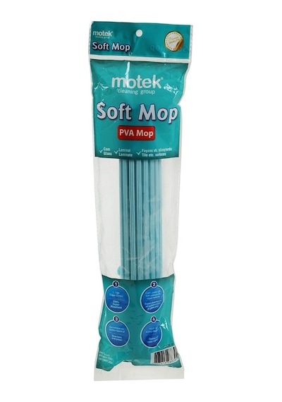 Motek Mt-23 Mikrofiber Soft Mop Cam Parke Islak Zemin Temizlik Seti Mavi