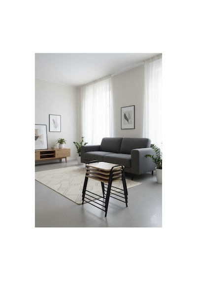 4'lü Tepsi Model Modern Sehpa Çok Renkli