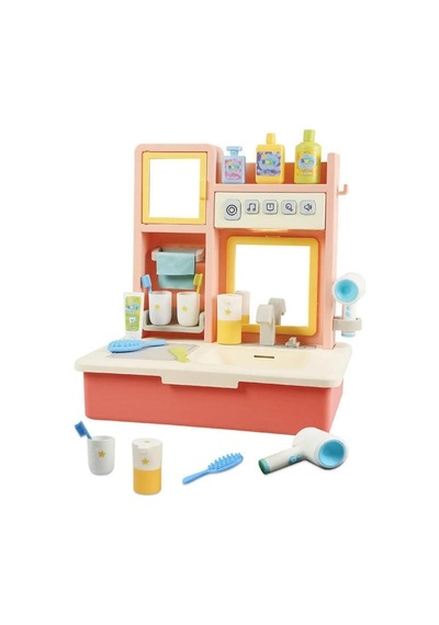 Kukuli Şarkılı Eğitici Modern Banyo Seti Oyuncak Pembe Banyo