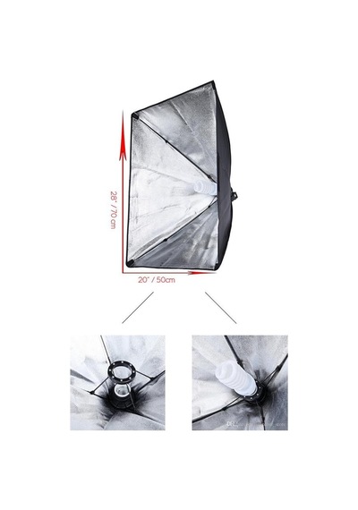50 x 70 CM 2'li Sürekli Işık Seti Softbox + 2 x 2 M Işık Ayağı + 2 x 85 W Bluetooth Kumandalı