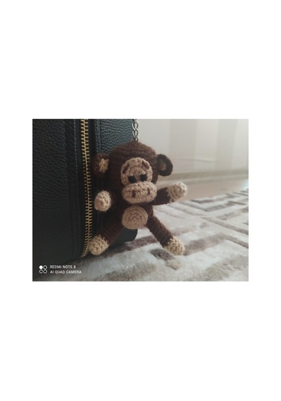 Bdphome Amigurumi Maymun Anahtarlık Kahverengi