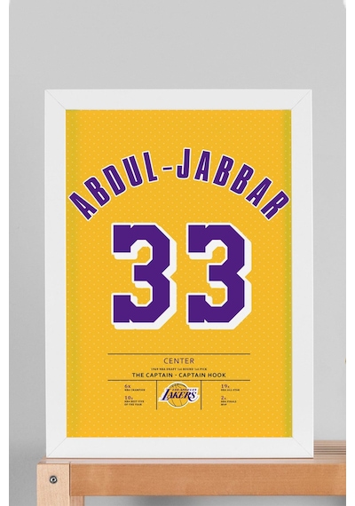 Kareem Abdul Jabbar Forma Çerçeveli Tablo - Nba Los Angeles Lakers Jersey