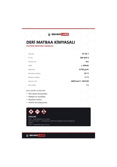 Beherlabs Deri Matbaa Kimyasalı 1 L