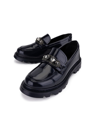 Tamer Tanca Kadın Vegan Lacivert Loafer Ayakkabı 817 2399 Bn Ayk Sk23/24 Lacı Acma Lacivert
