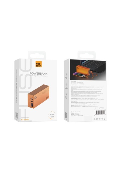 Nettech Nt-pw43 22.5w 10000 Mah Taşınabilir Powerbank - Turuncu