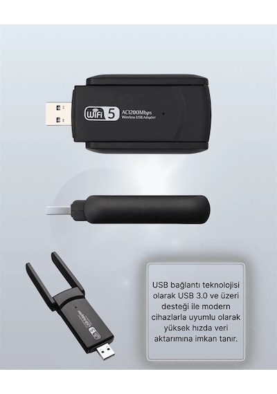 Usb 3.0 Wireless Adaptör 2.4ghz & 5ghz Destekli
