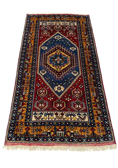 El Dokuma Sıfır Yahyalı Halısı 122x230 Kök Boya %100 Yün Halı Renkli