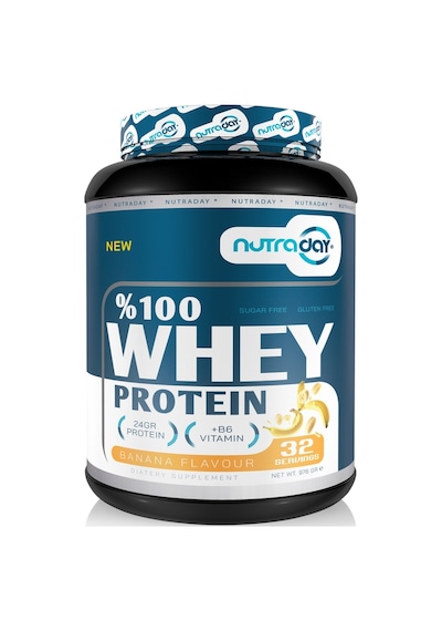 Whey Protein 976 Gr Muz Aromalı Protein Tozu 24 Gram Protein 32 Servis
