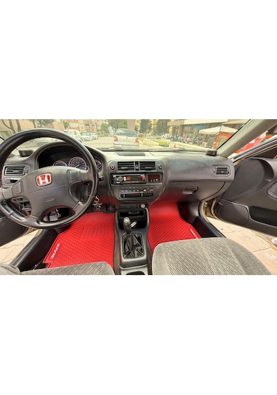 Honda Cıvıc İes 1996-2001 Uyumlu Kırmızı Jdm Kauçuk Paspas Takımı İthal Ürün
