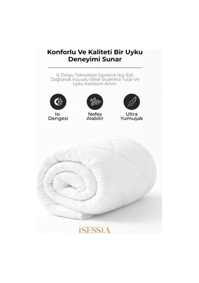 Liora Tek Kişilik Beyaz Yorgan Ultra Yumuşak Silikon Dolgulu Pofuduk 155x215 Cm