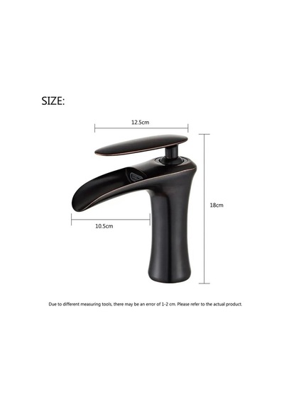 İsaoğlu Yapı Siyah Lavabo Bataryası Şelale Doğal Akışlı Musluk Mat Siyah Lavabo Musluğu Siyah