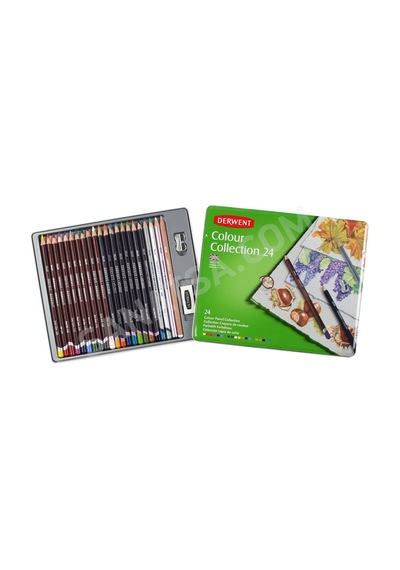 Derwent Colour Collection Renk Koleksiyonu Teneke Kutu 24'lü