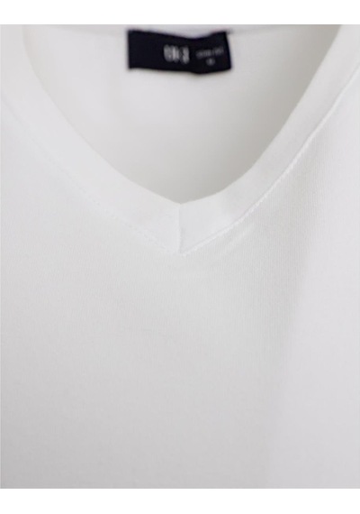 Uki Beyaz Comfort Fit V Yaka Basic T-shirt Beyaz