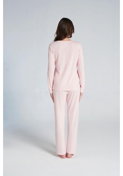 Pijadore Gd Goldoremi 1703 Kadın Patlı Uzun Kollu Pijama Takım Pembe