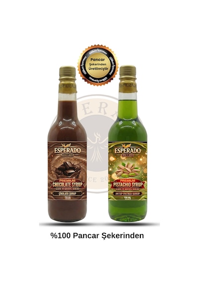 Premıum Çikolata - Antep Fıstığı Aromalı Kahve Şurubu 750 Ml 2 Adet Diğer