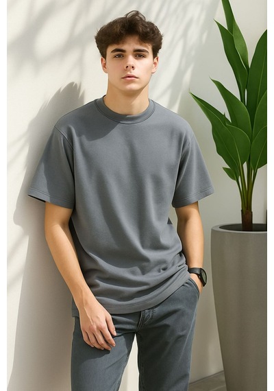 Bnrq88 Unisex Tişört Gri