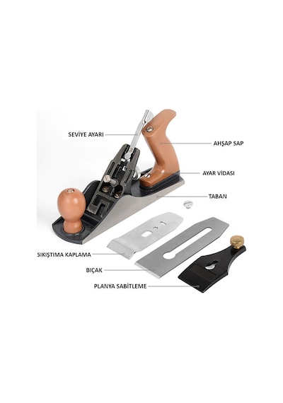 Workpro Wp252001 230mm Ahşap Saplı Profesyonel Marangoz Ahşap Rendesi