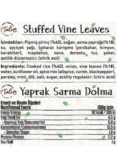 Talia Yaprak Sarma Dolma 1950g
